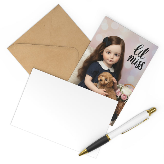 Notecard Set - Lil Miss with Puppy